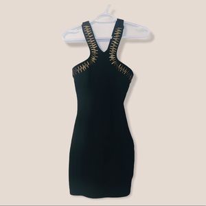 BLACK BANDAGE BODYCON DRESS